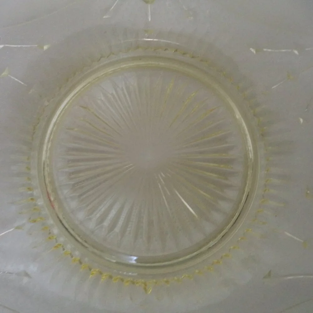 Lancaster Vintage Depression Yellow Darts Serving plate tray platter 13.5